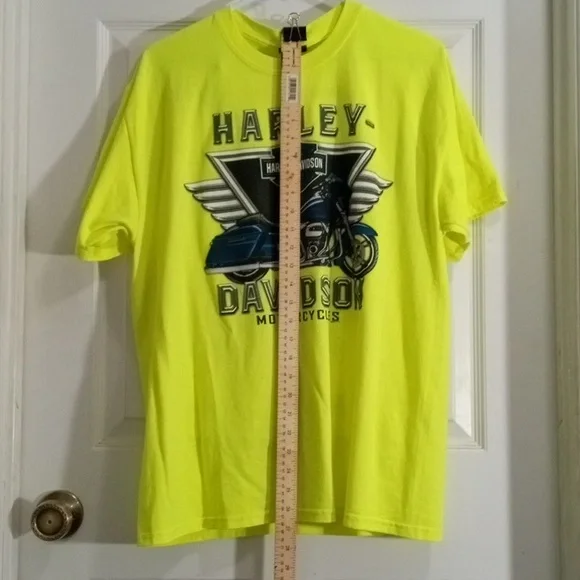 Harley-Davidson Safety Green Short Sleeve Tee Men’s Large - Picture 6 of 6
